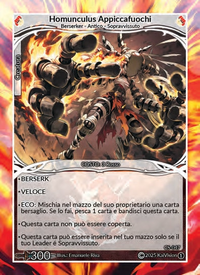 Homunculus Appiccafuochi CS - 047   - 1a Edizione - ITA - Near Mint - Custodi della Storia - Carta Creatures of Exo