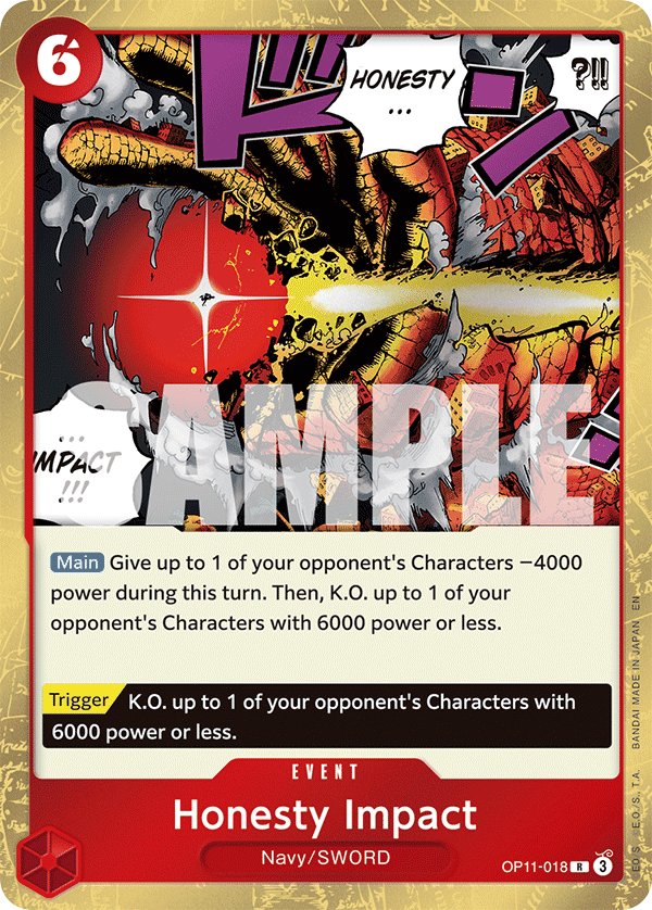 Honesty Impact OP11-018 V1 - Event  Rare - Near Mint - A Fist of Divine Speed - Carta One Piece Card Game