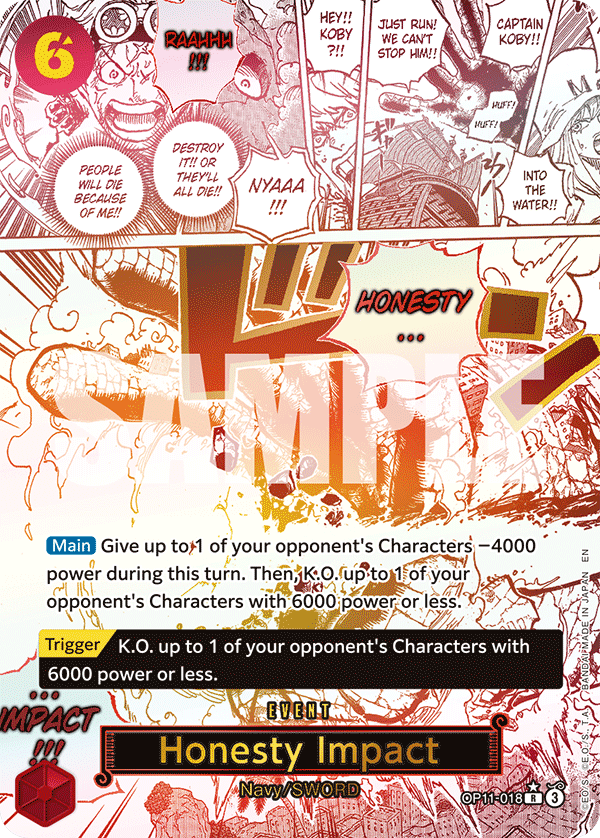 Honesty Impact OP11-018 V2 - Event  Alternate Art - Near Mint - A Fist of Divine Speed - Carta One Piece Card Game