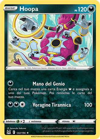 Hoopa 122/196 - ITA - Near Mint - Spada e Scudo - Origine Perduta - Carta Pokemon