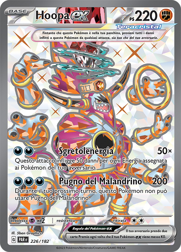 Hoopa-ex 226/182 Full Art - ITA - Mint - Scarlatto e Violetto - Paradosso Temporale - Carta Pokemon