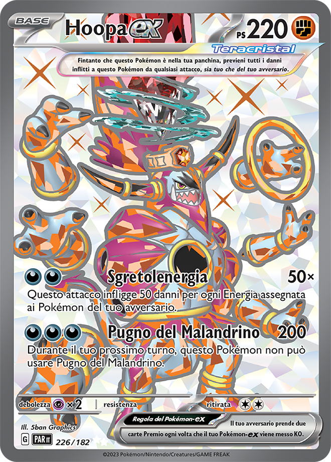 Hoopa EX 226/182 Full Art - ITA - Mint - Scarlatto e Violetto - Paradosso Temporale - Carta Pokemon