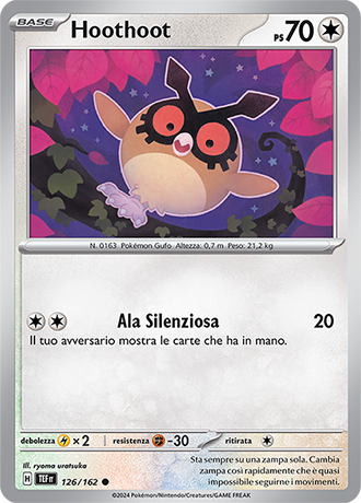 Hoothoot 126/162 Reverse Holo - ITA - Near Mint - Scarlatto e Violetto - CronoForze - Carta Pokemon