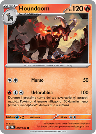 Houndoom 008/064 Comune - ITA - Near Mint - Scarlatto e Violetto - Segreto Fiabesco - Carta Pokemon