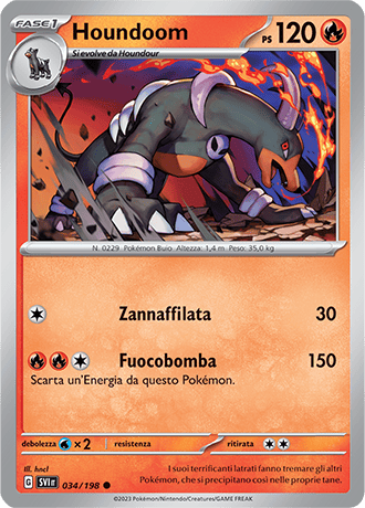 Houndoom 034/198 Reverse Holo - ITA - Near Mint - Scarlatto e Violetto - Carta Pokemon