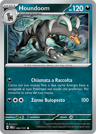 Houndoom 063/131 Reverse Holo Masterball - ITA - Near Mint - Scarlatto e Violetto - Evoluzioni Prismatiche - Carta Pokemon