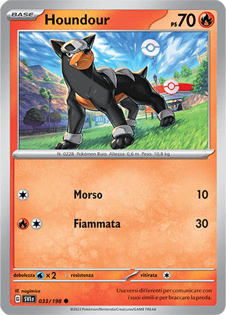 Houndour 033/198 Reverse Holo - ITA - Near Mint - Scarlatto e Violetto - Carta Pokemon