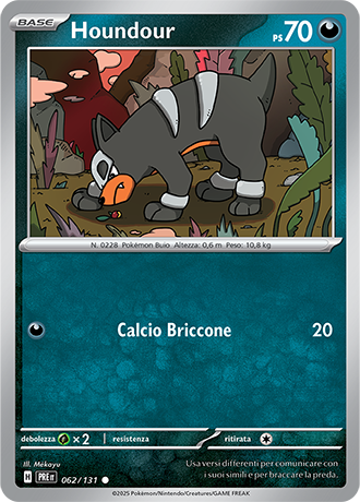 Houndour 062/131 Reverse Holo - ITA - Near Mint - Scarlatto e Violetto - Evoluzioni Prismatiche - Carta Pokemon