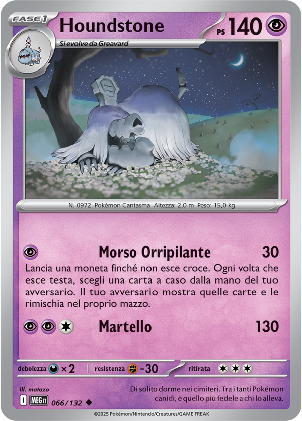 Houndstone MEG 066/132 - ITA - Near Mint - Megaevoluzione - Carta Pokemon