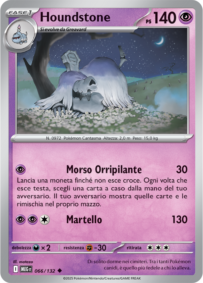Houndstone MEG 066/132 - ITA - Near Mint - Megaevoluzione - Carta Pokemon