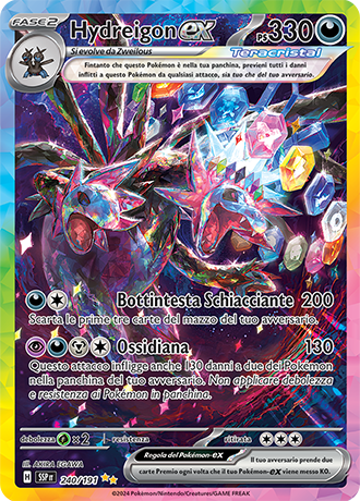 Hydreigon-ex 240/191 Alternative Art - ITA - Near Mint - Scarlatto e Violetto - Scintille Folgoranti - Carta Pokemon