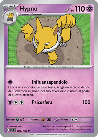 Hypno 083/198 Reverse Holo - ITA - Near Mint - Scarlatto e Violetto - Carta Pokemon