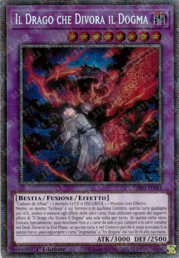 Il Drago che Divora il Dogma CH01-IT041 Starlight Rare - 1a Edizione - ITA - Near Mint - I Deck delle Cronache: il Caduto & la Virtuosa - Carta Yu-Gi-Oh!
