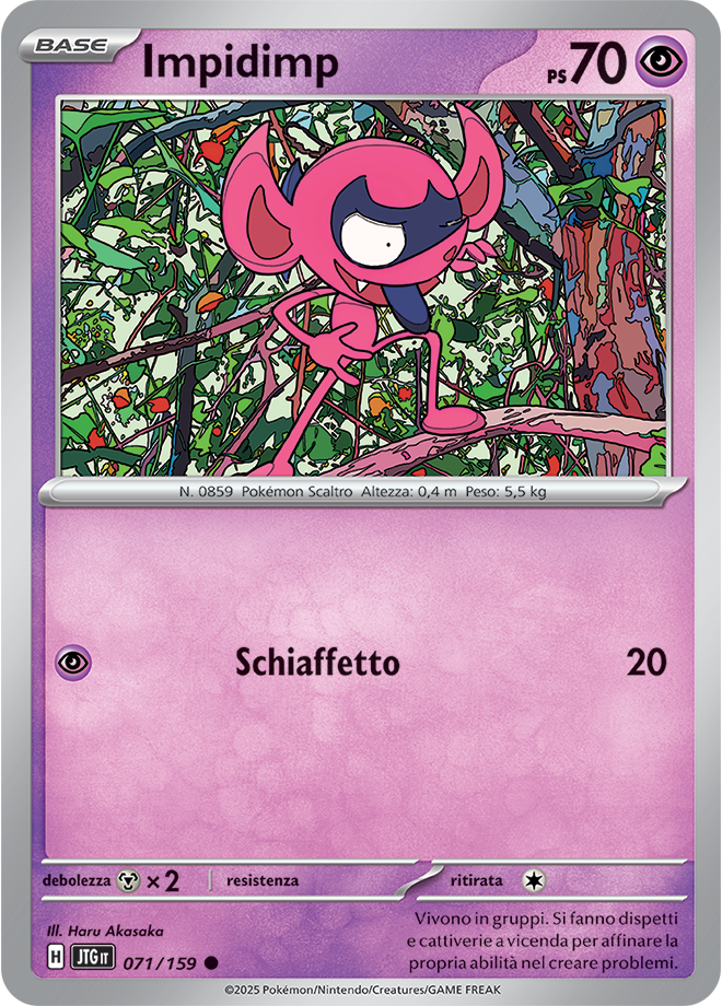 Impidimp JTG 071/159 - ITA - Near Mint - Scarlatto e Violetto - Avventure Insieme - Carta Pokemon
