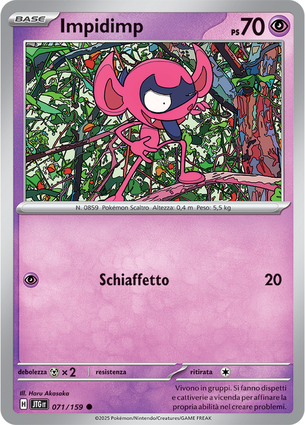 Impidimp 071/159 Reverse Holo - ITA - Near Mint - Scarlatto e Violetto - Avventure Insieme - Carta Pokemon