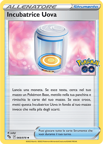 Incubatrice Uova 066/078 Reverse Holo - ITA - Near Mint - Spada e Scudo - Pokemon GO - Carta Pokemon