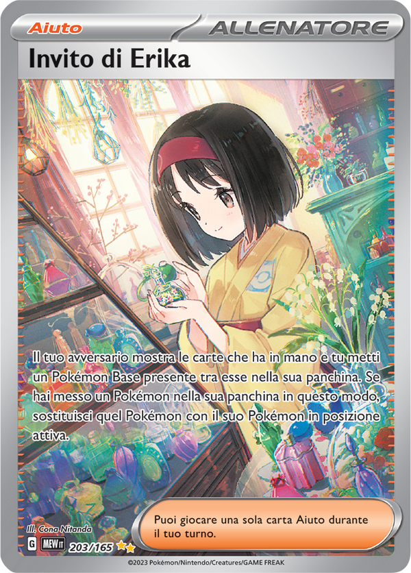 Invito di Erika 203/165 Alternative Art - ITA - Near Mint - Scarlatto e Violetto - 151 - Carta Pokemon