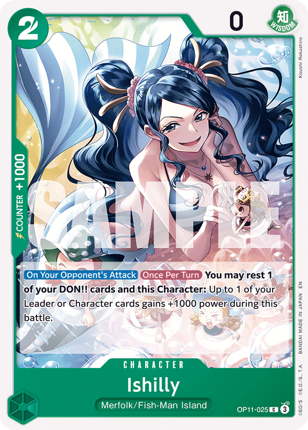 Ishilly OP11-025 - Character Verde Common - Near Mint - A Fist of Divine Speed - Carta One Piece Card Game
