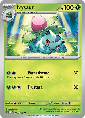 Ivysaur 002/165 - ITA - Mint - Scarlatto e Violetto - 151 - Carta Pokemon