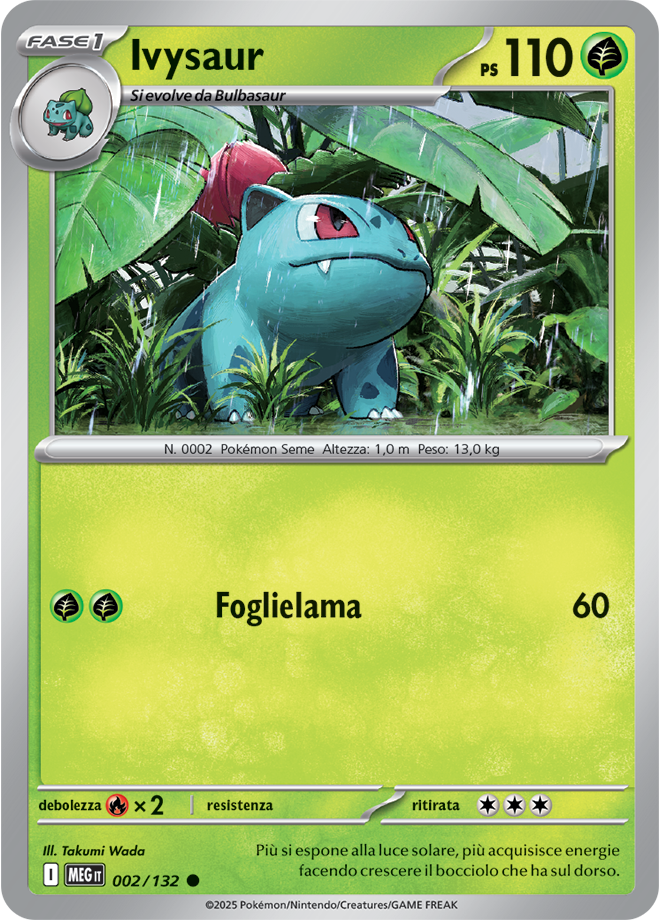 Ivysaur MEG 002/132 Reverse Holo - ITA - Near Mint - Megaevoluzione - Carta Pokemon