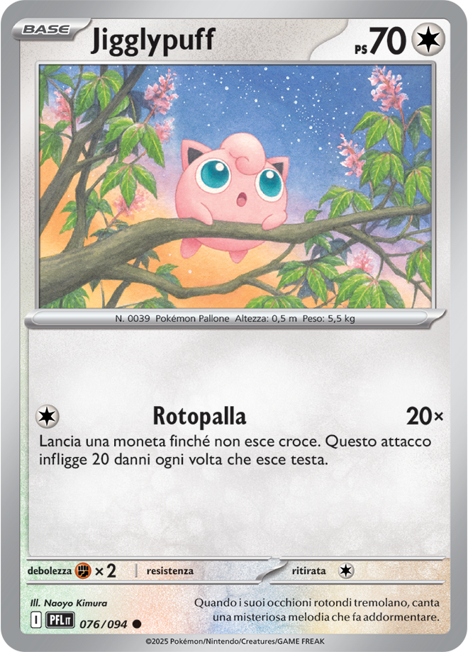 Jigglypuff PFL 076/094 - ITA - Near Mint - Megaevoluzione - Fiamme Spettrali - Carta Pokemon