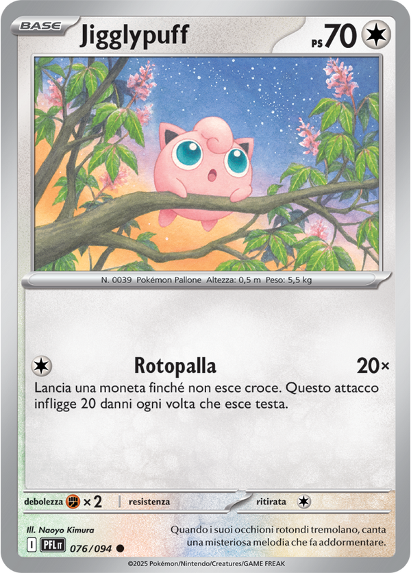 Jigglypuff PFL 076/094 Reverse Holo - ITA - Near Mint - Megaevoluzione - Fiamme Spettrali - Carta Pokemon