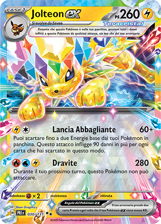 Jolteon-ex 030/131 - ITA - Near Mint - Scarlatto e Violetto - Evoluzioni Prismatiche - Carta Pokemon