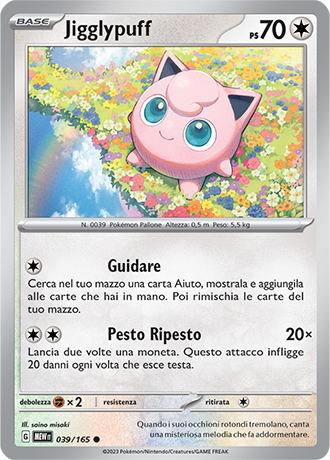 Jygglypuff 039/165 - ITA - Mint - Scarlatto e Violetto - 151 - Carta Pokemon