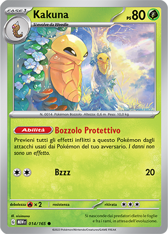 Kakuna 014/165 - ITA - Near Mint - Scarlatto e Violetto - 151 - Carta Pokemon