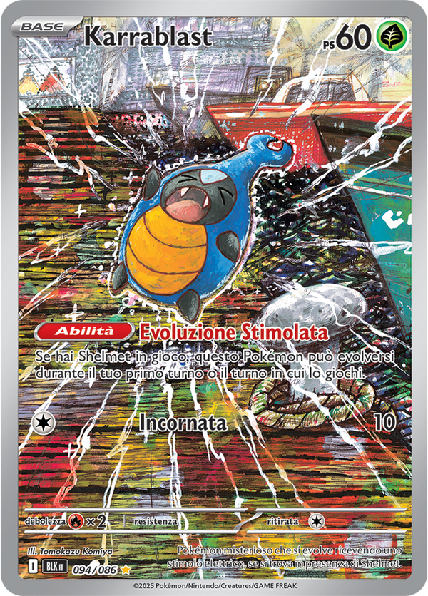 326Karrablast BLK 094/086 - ITA - Near Mint - Scarlatto e Violetto - Luce Nera - Carta Pokemon
