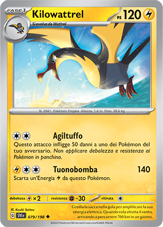Kilowattrel 079/198 Reverse Holo - ITA - Near Mint - Scarlatto e Violetto - Carta Pokemon