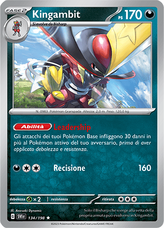 Kingambit 134/198 Reverse Holo - ITA - Near Mint - Scarlatto e Violetto - Carta Pokemon