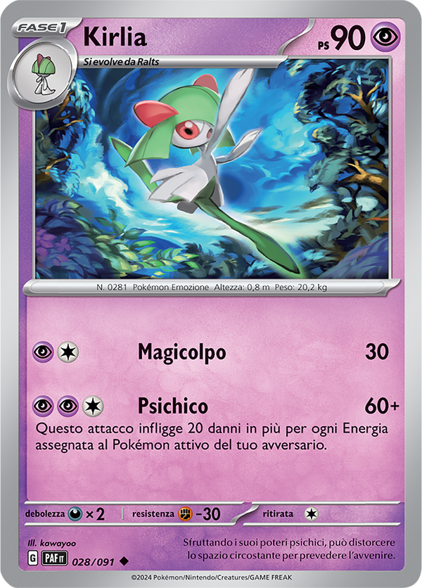 Kirlia 028/091 - ITA - Mint - Scarlatto e Violetto - Destino di Paldea - Carta Pokemon