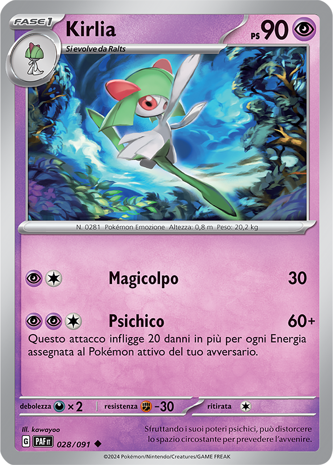 Kirlia 028/091 - ITA - Near Mint - Scarlatto e Violetto - Destino di Paldea - Carta Pokemon