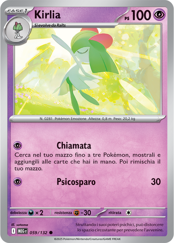 Kirlia MEG 059/132 Reverse Holo - ITA - Near Mint - Megaevoluzione - Carta Pokemon