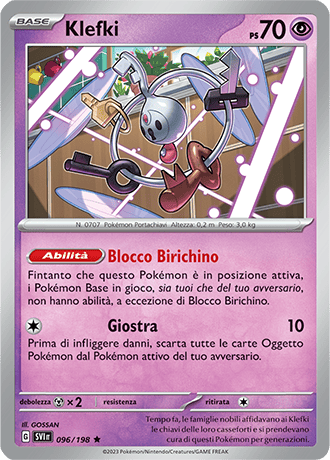 Klefki 096/198 Reverse Holo - ITA - Near Mint - Scarlatto e Violetto - Carta Pokemon