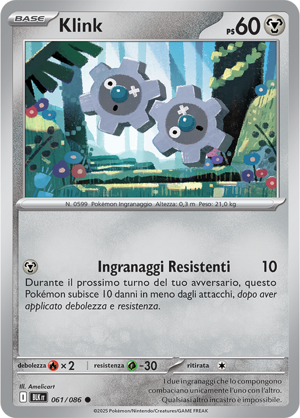 226Klink BLK 061/086 - ITA - Near Mint - Scarlatto e Violetto - Luce Nera - Carta Pokemon