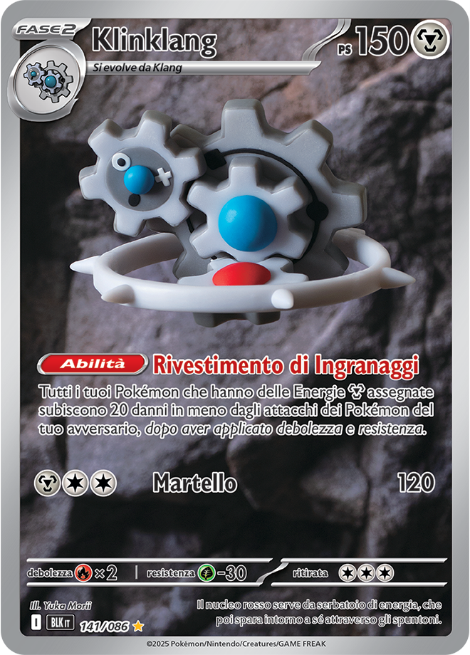 373Klinklang BLK 141/086 - ITA - Near Mint - Scarlatto e Violetto - Luce Nera - Carta Pokemon