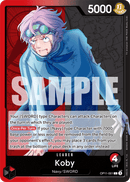 Koby OP11-001 V1 - Leader Rosso/Nero Leader - Near Mint - A Fist of Divine Speed - Carta One Piece Card Game