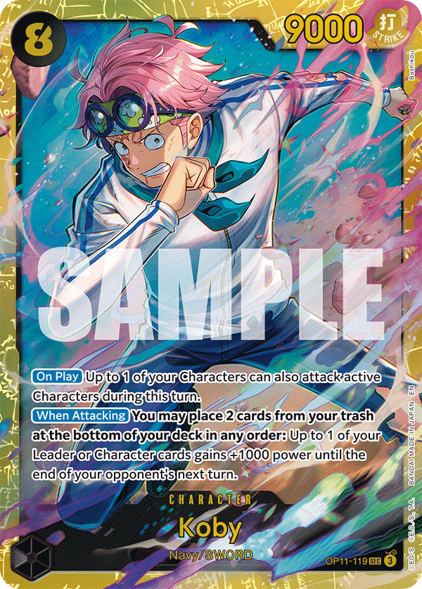 Koby OP11-119 V1 - Character Nero Secret Rare - Near Mint - A Fist of Divine Speed - Carta One Piece Card Game