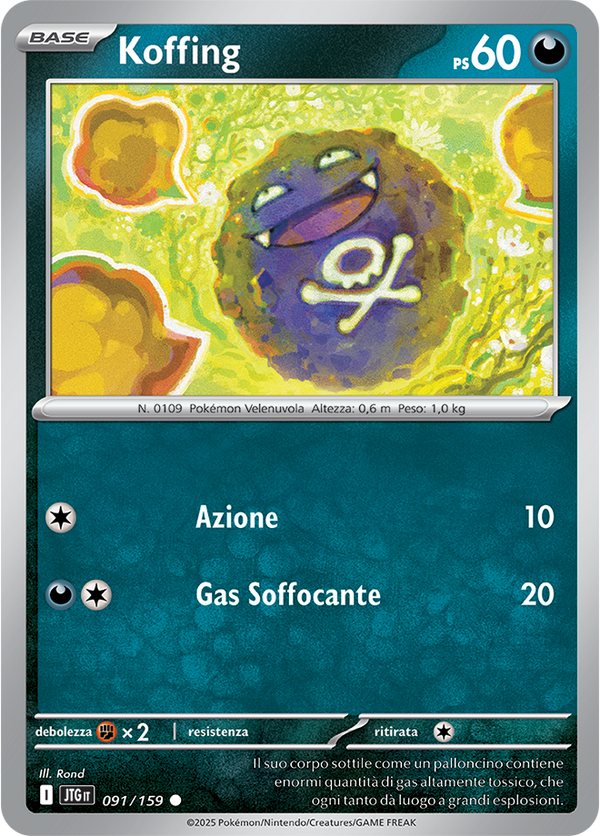 Koffing JTG 091/159 - ITA - Near Mint - Scarlatto e Violetto - Avventure Insieme - Carta Pokemon