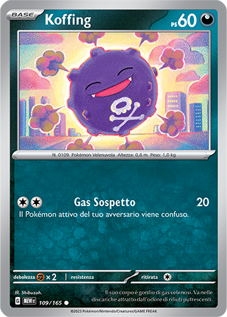 Koffing 109/165 - ITA - Mint - Scarlatto e Violetto - 151 - Carta Pokemon