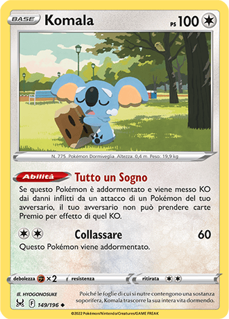 Komala 149/196 - ITA - Near Mint - Spada e Scudo - Origine Perduta - Carta Pokemon
