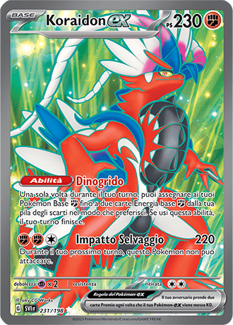 Koraidon-ex 231/198 Full Art - ITA - Near Mint - Scarlatto e Violetto - Carta Pokemon