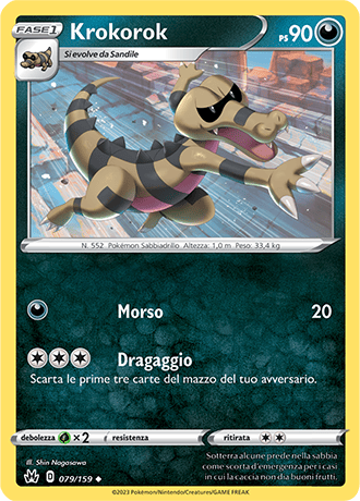 Krokorok 079/159 - ITA - Near Mint - Spada e Scudo - Zenit Regale - Carta Pokemon