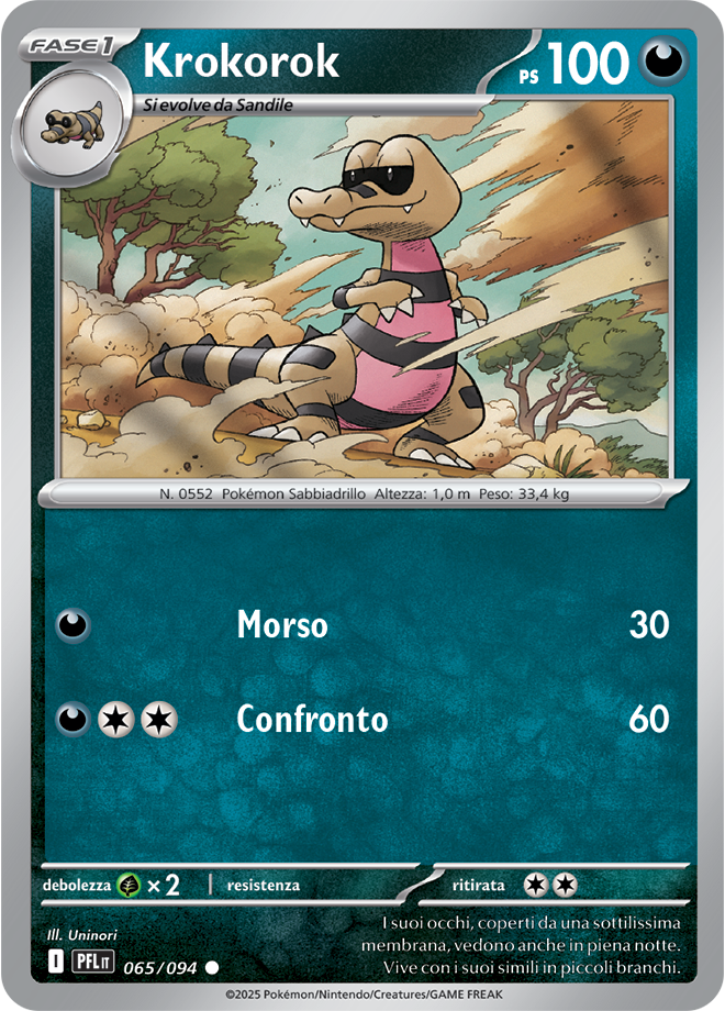 Krokorok PFL 065/094 - ITA - Near Mint - Megaevoluzione - Fiamme Spett