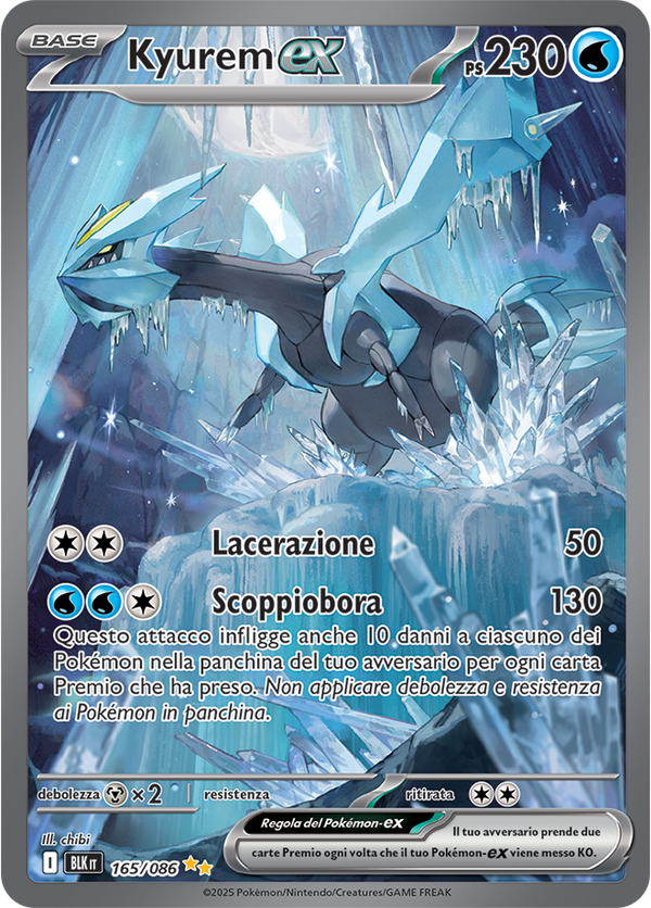 397Kyurem-ex BLK 165/086 Alternative Art - ITA - Near Mint - Scarlatto e Violetto - Luce Nera - Carta Pokemon