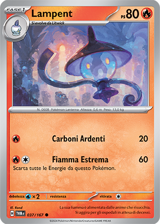 Lampent 037/167 Reverse Holo Comune - ITA - Near Mint - Scarlatto e Violetto - Crepuscolo Mascherato - Carta Pokemon