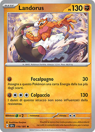 Landorus 110/191 Reverse Holo - ITA - Near Mint - Scarlatto e Violetto - Scintille Folgoranti - Carta Pokemon