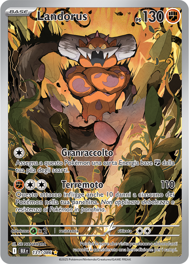 363Landorus BLK 131/086 - ITA - Near Mint - Scarlatto e Violetto - Luce Nera - Carta Pokemon